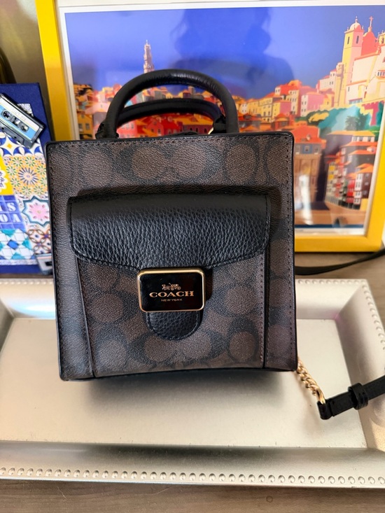 Coach Handbags - Coach Mini Top-Handle Satchel in Brown/Black